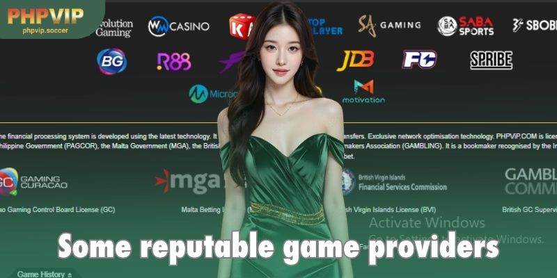 Some game providers that the brand cooperates with to enrich the game store