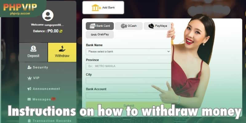 Instructions on how to use PHPVIP Withdraw properly for new players